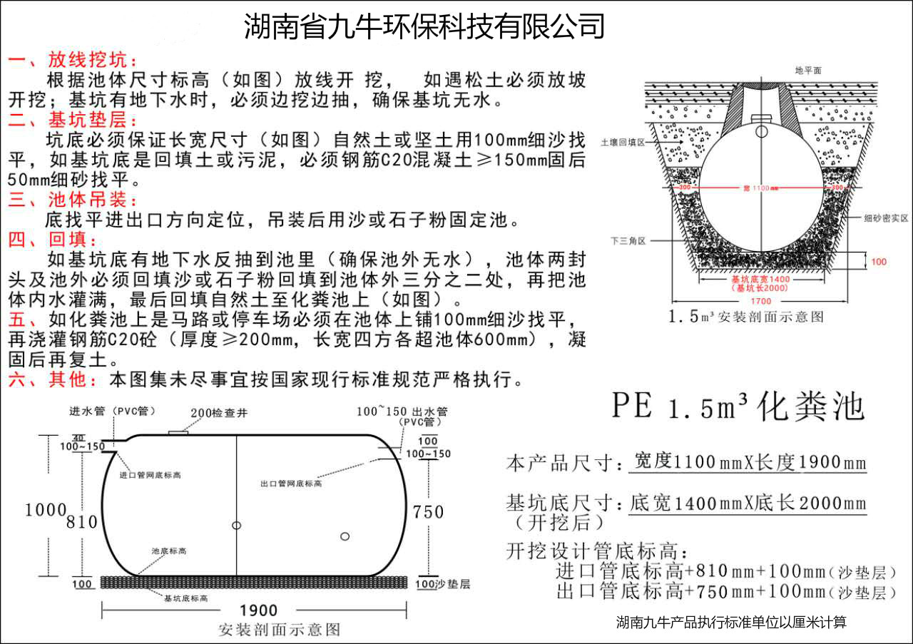 湖南省九牛環(huán)保科技有限公司,長沙塑料制品,長沙PE化糞池,長沙玻璃鋼化糞池